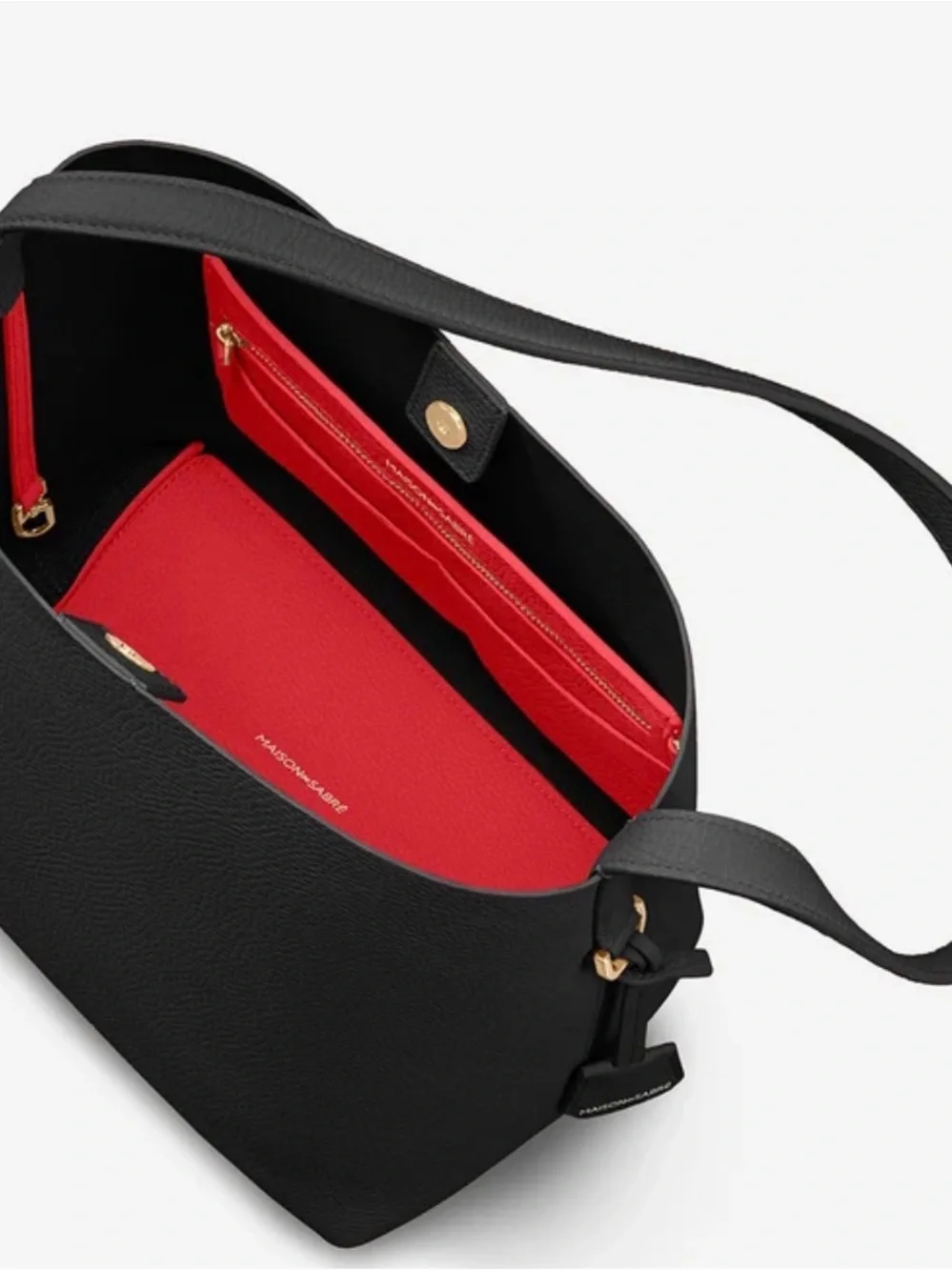 MAISON/SABRÉ Pebbled Black Shoulder Tote